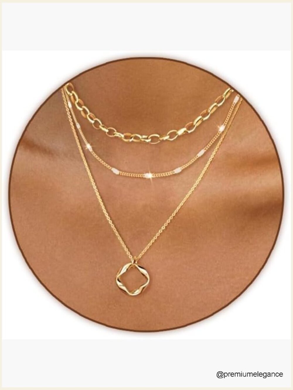 14k Gold Plated Layered Necklace Set Choker Stackable Dainty Trendy Pendant
